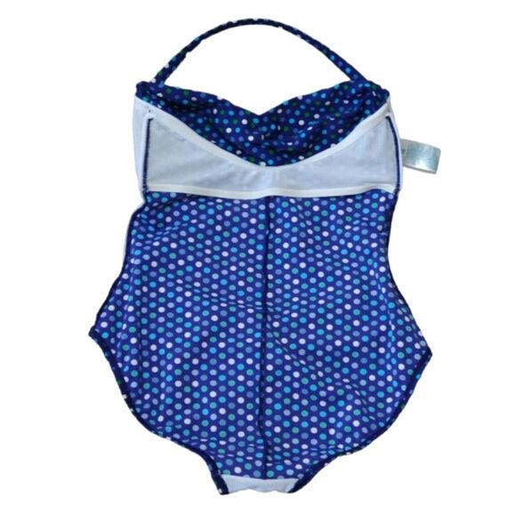 Boden Blue Polka Dot One Piece Swimsuit - Picture 4 of 14